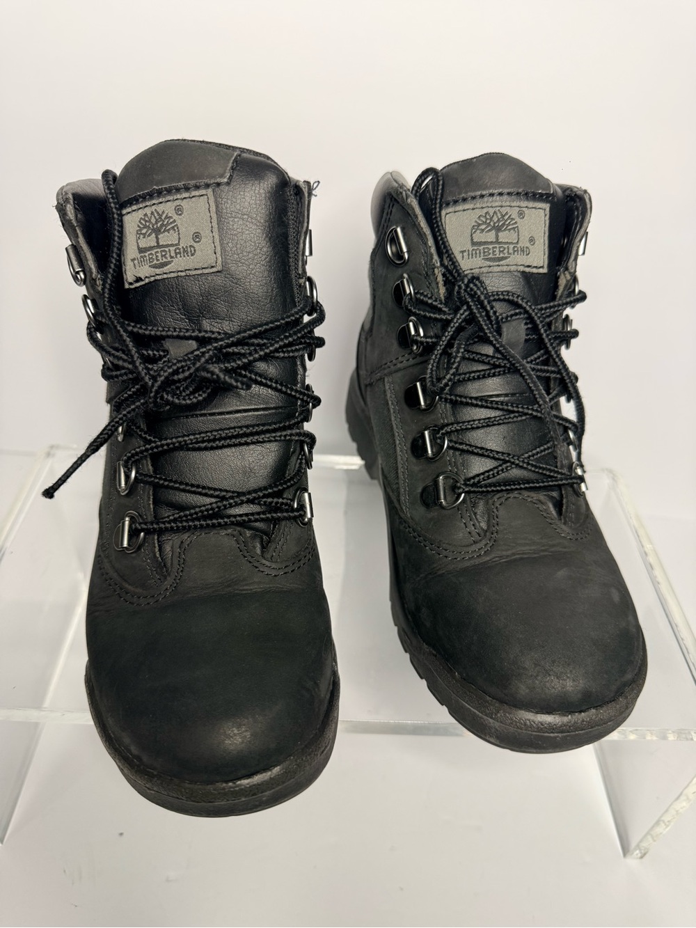 Timberland Black Lace-Up Leather Work Boots